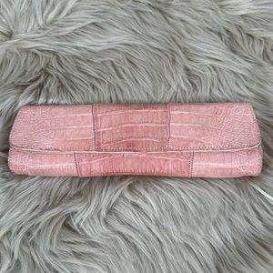 Authentic Carlos Falchi Alligator Pink Clutch
